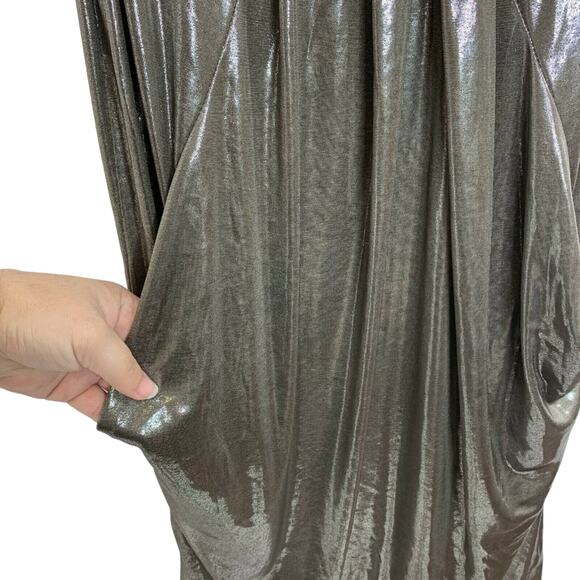Diane Von Furstenberg Lesley‎ Liquid Metallic Babydoll Dress  Size 6 - Picture 5 of 7